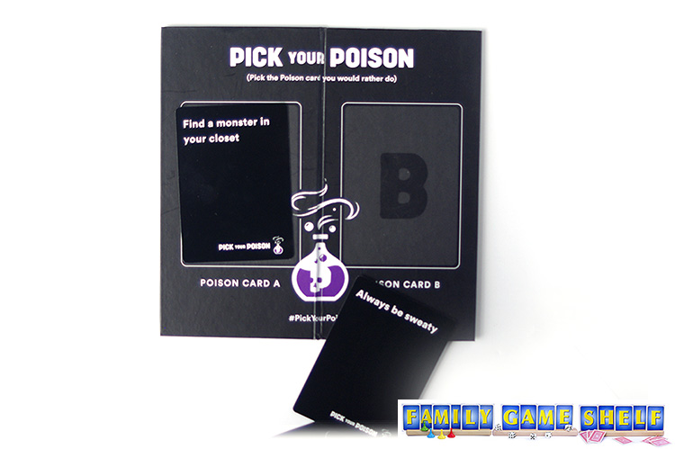 A Pick Your Poison  player choosing which card to hand in