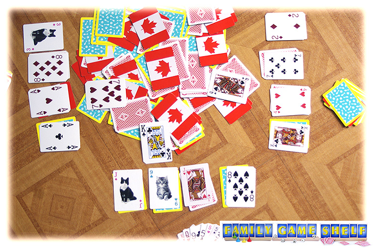Swoop card game at the start