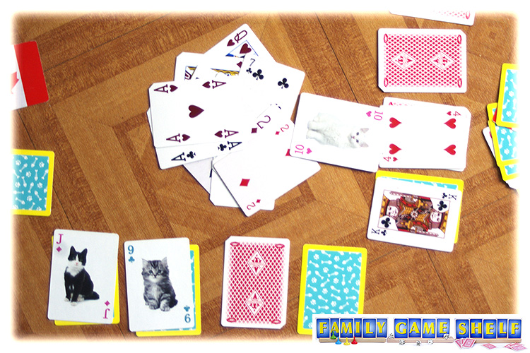A player placing a swoop card