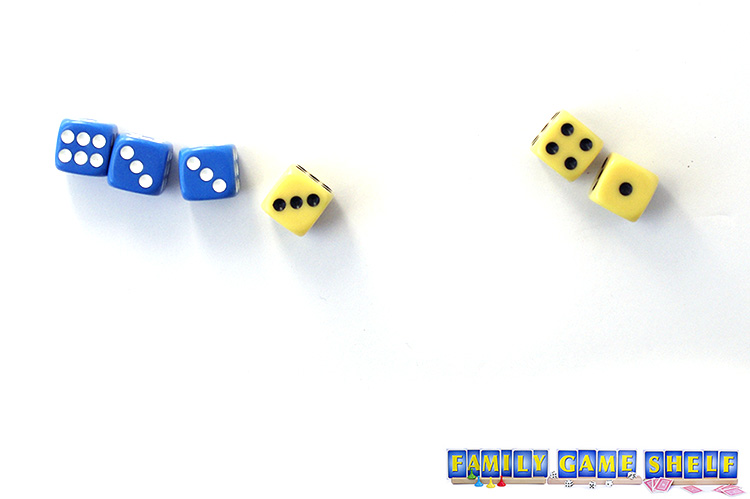 A Dice Bandit player with a roll that ears two dice