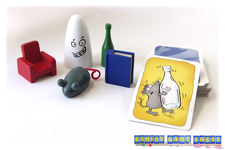 A Ghost Blitz card with a gray mouse and a white bottle