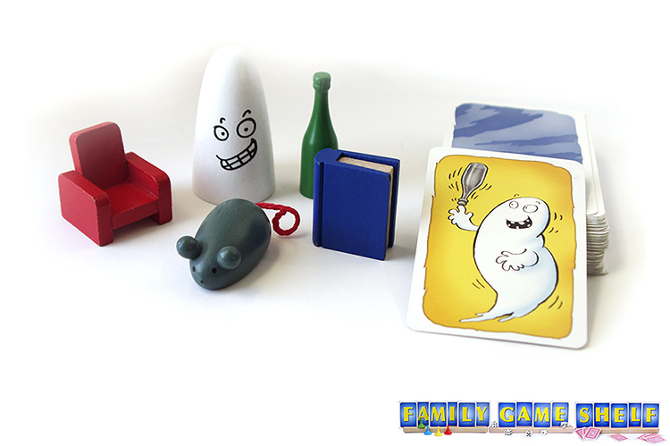 A card showing a white ghost with a gray bottle